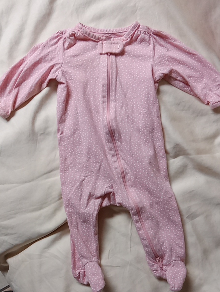 Carter's Light Pink Polka Dot Footed One-Piece